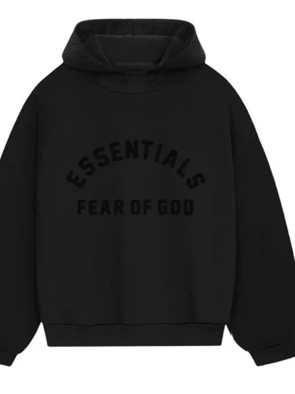Fear of God ESSENTIALS Cotton & Nylon Pullover Hoodie for Men - Jet Black, Small